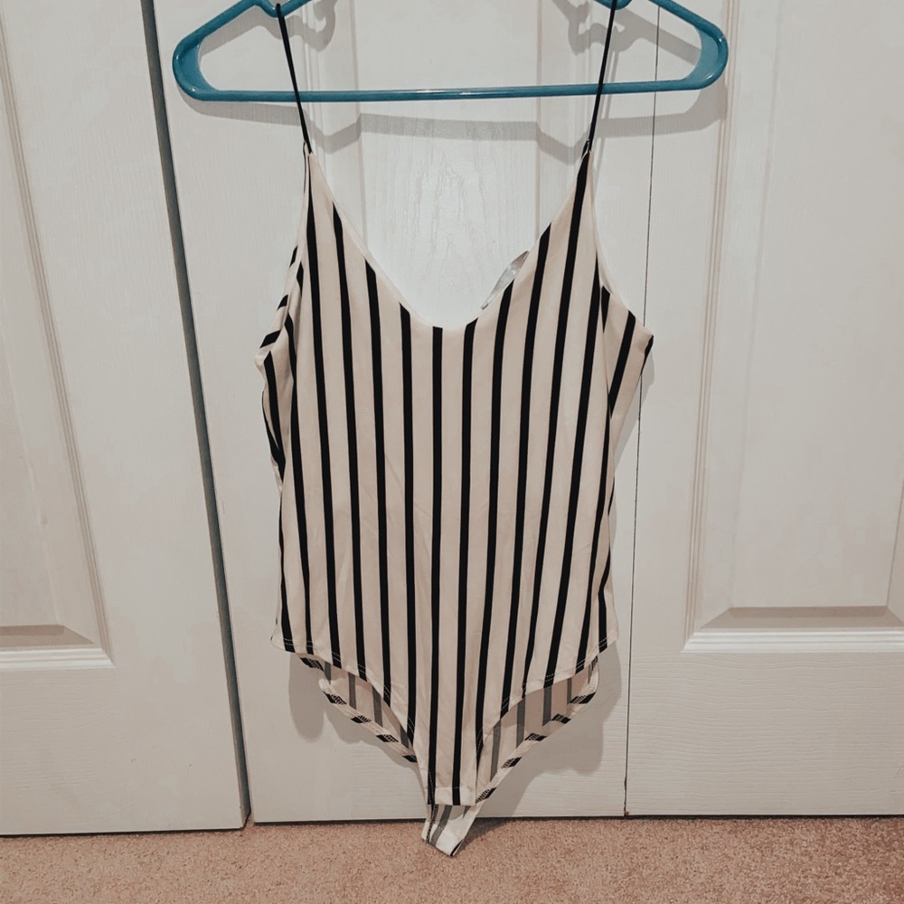 Striped body suit